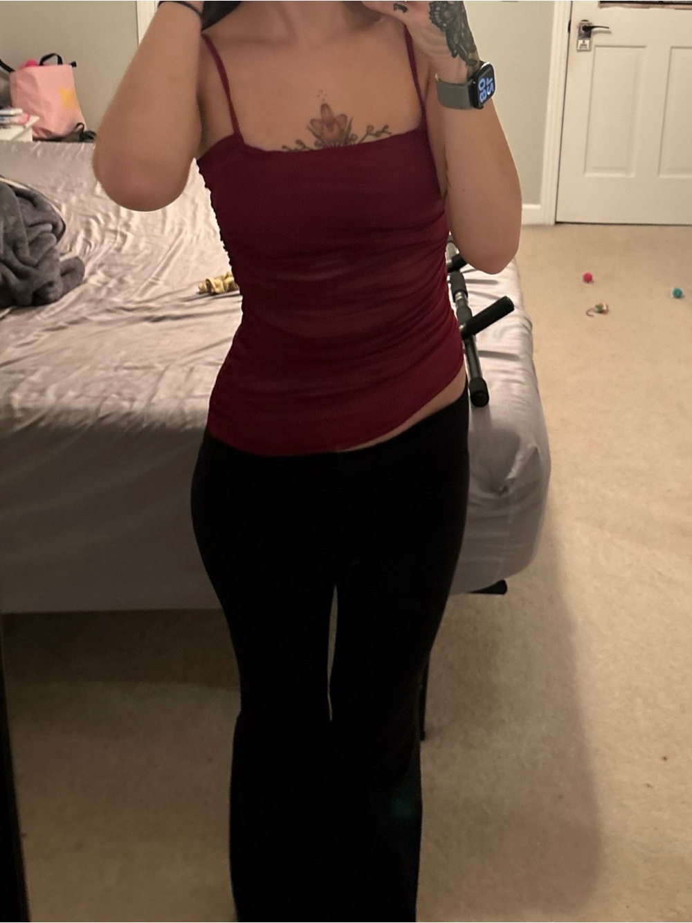 Women’s Burgundy Spaghetti Strap Tank Top